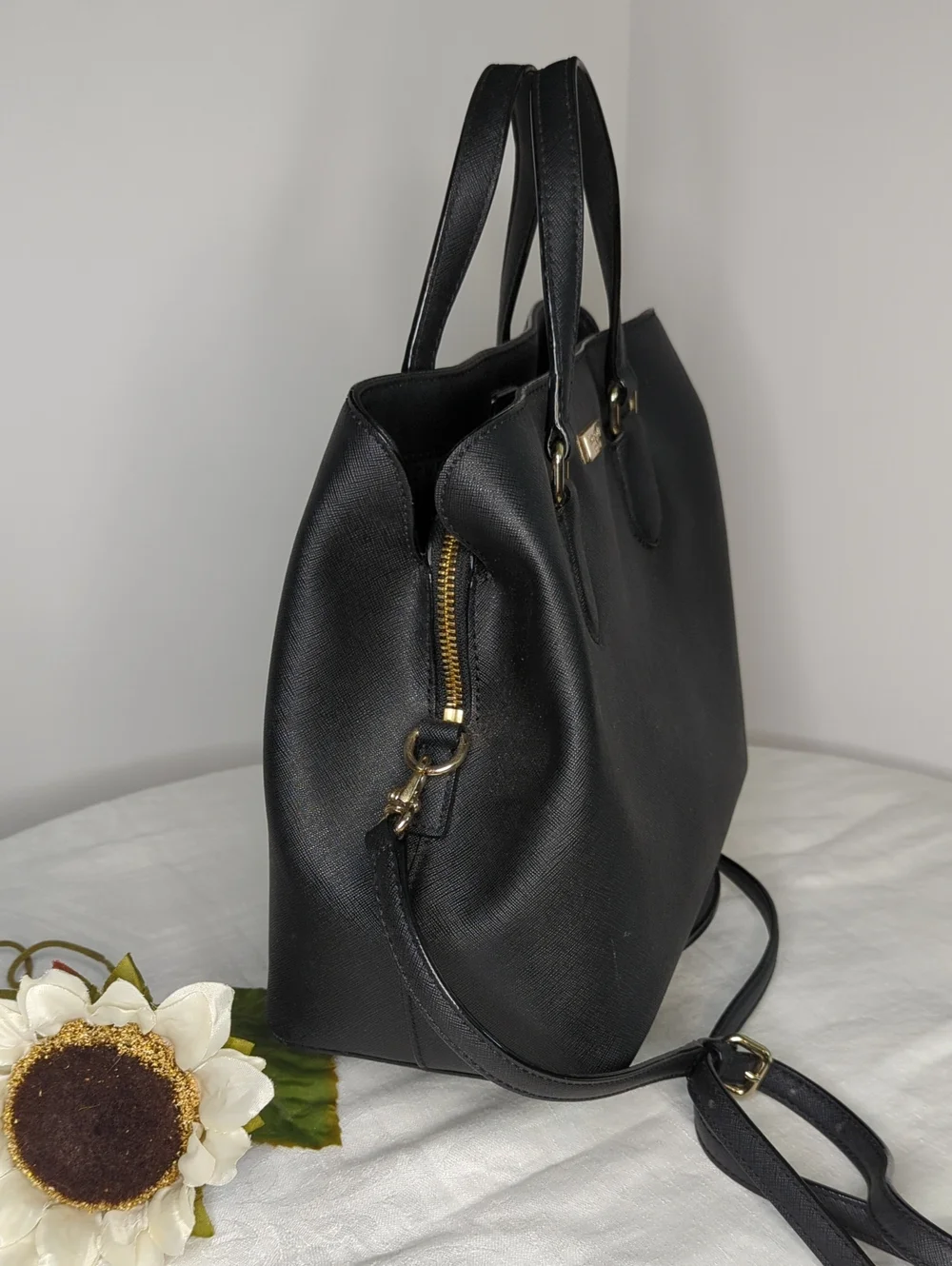 Kate Spade Black Saffiano Leather Satchel